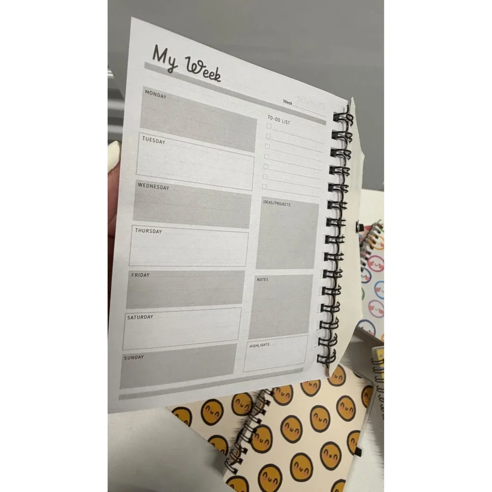 72 pcs Smiley Face Stationery Set Spiral Notebooks Weekly Planner Checklist Pens